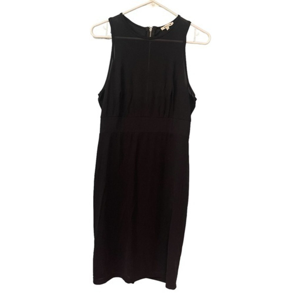Bleuh Ciel Black Sleeveless Midi Dress with Illusion Mesh Neckline. Juniors L - Picture 2 of 9